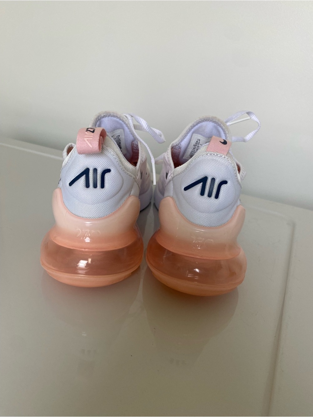 Nike White Sneakers with Soft Pink Accents - Picture 5 of 9